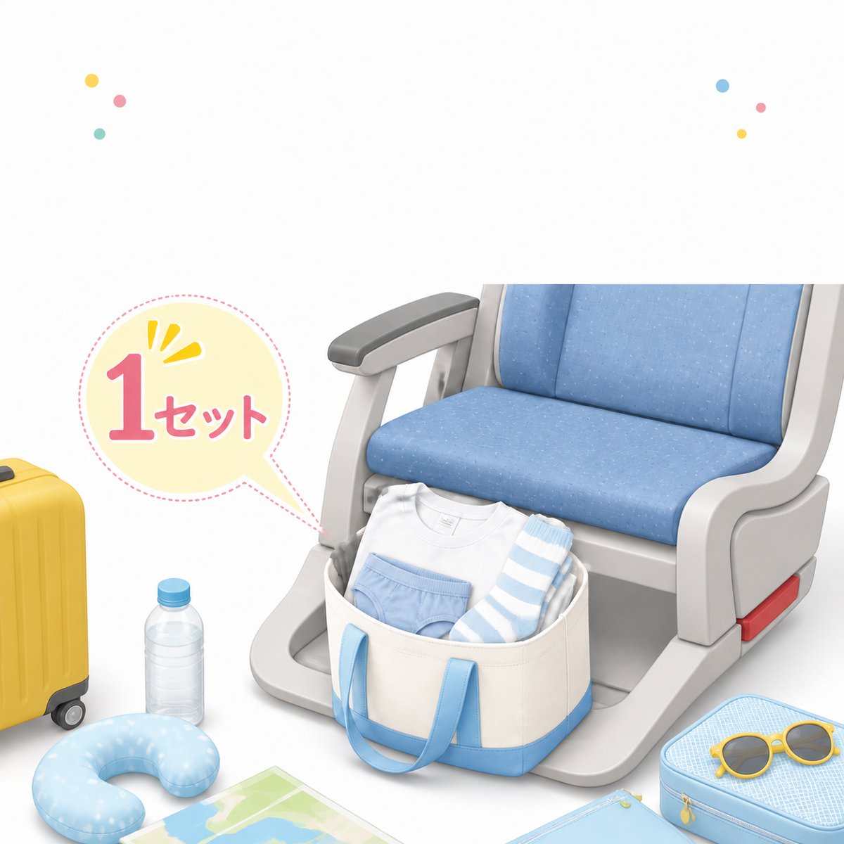 車・新幹線の長時間移動｜子どもの汗・酔い・おもらしに備える着替えの持ち方