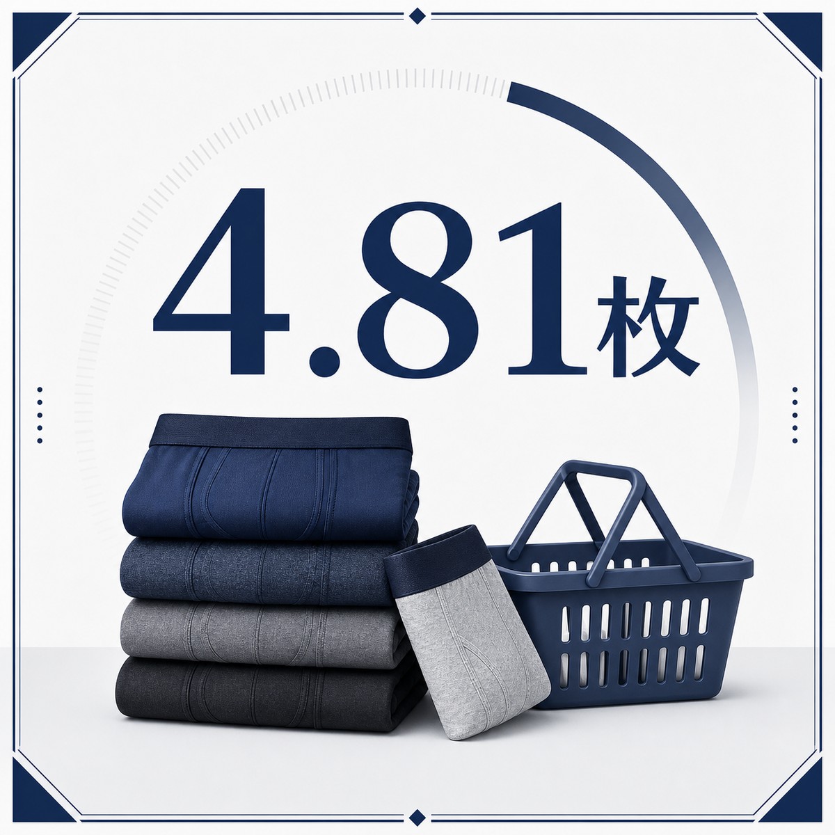メンズ下着は1回に何枚買う？｜1注文あたり平均4.81枚という販売データのサムネイル画像