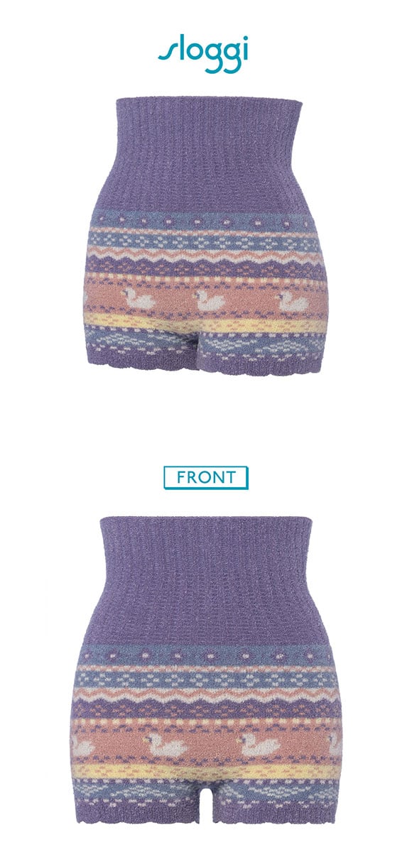 トリンプ Triumph スロギー sloggi G089 “ほっ”とあったか ニット柄 腹巻き付きニットパンツ 1分丈 あったか ふわふわ ボトム