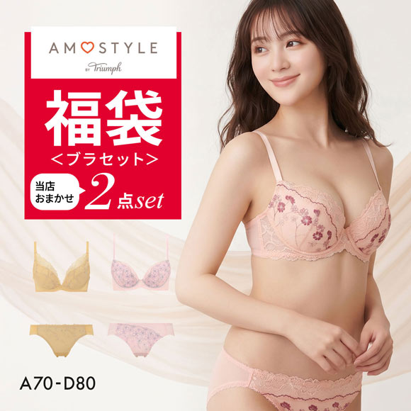 福袋 アモスタイル 2P ブラセット ブラジャー ショーツ セット 2点