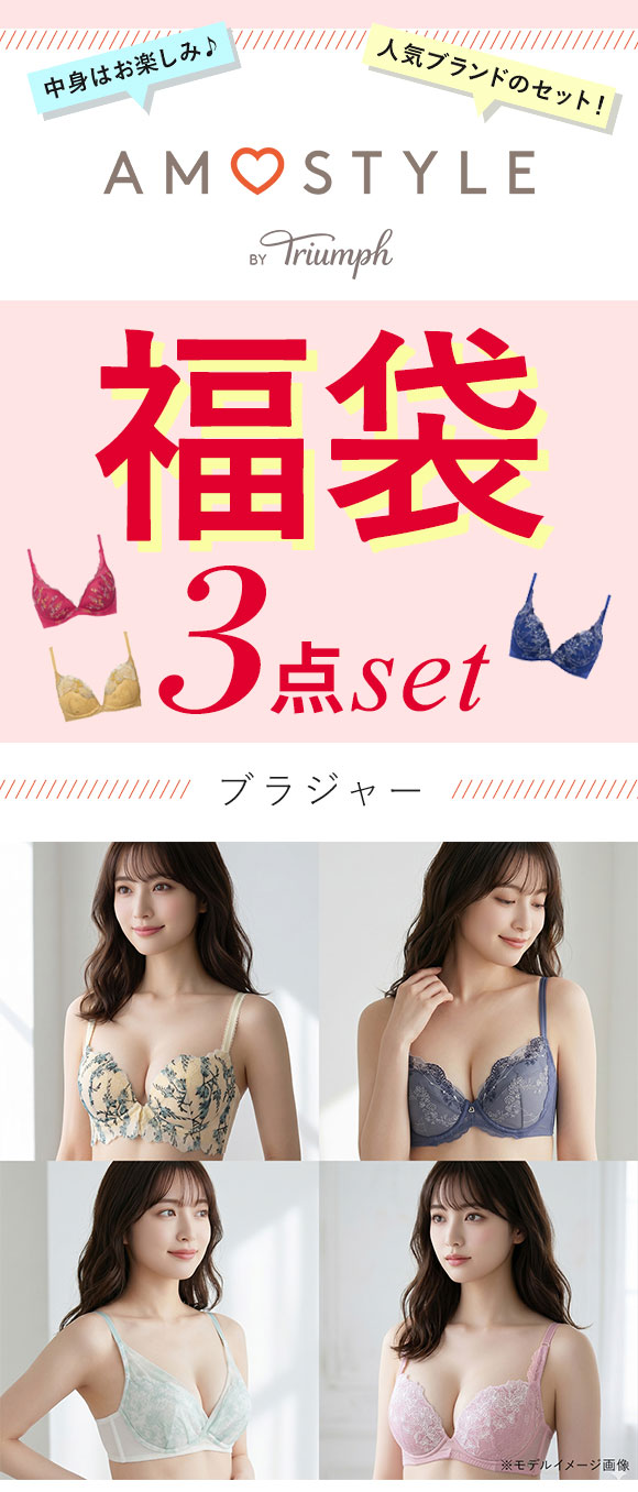 ブラジャー セット 大きいサイズ 下着 レディース セット 福袋 アモスタイル ブラジャー セット 3点セット 上下セット AMOSTYLE 白鳩