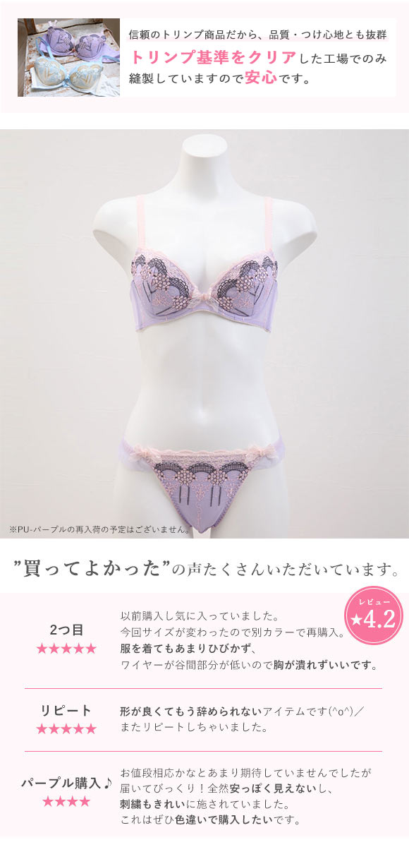 Wレースブラショーツセット 　トリンプとSHIROHATOの共同企画