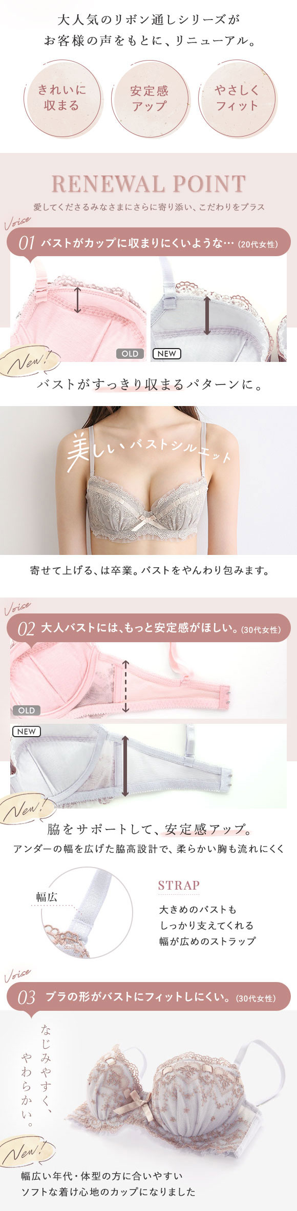 ブラジャー ショーツ セット キューティハート＆リボン通し BCDEF SHIROHATOとトリンプの共同企画