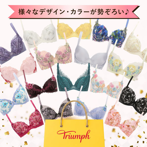 ブラジャー セット 大きいサイズ 下着 レディース セット 福袋 トリンプ ブラジャー セット グラマーサイズ 3点セット Triumph 白鳩
