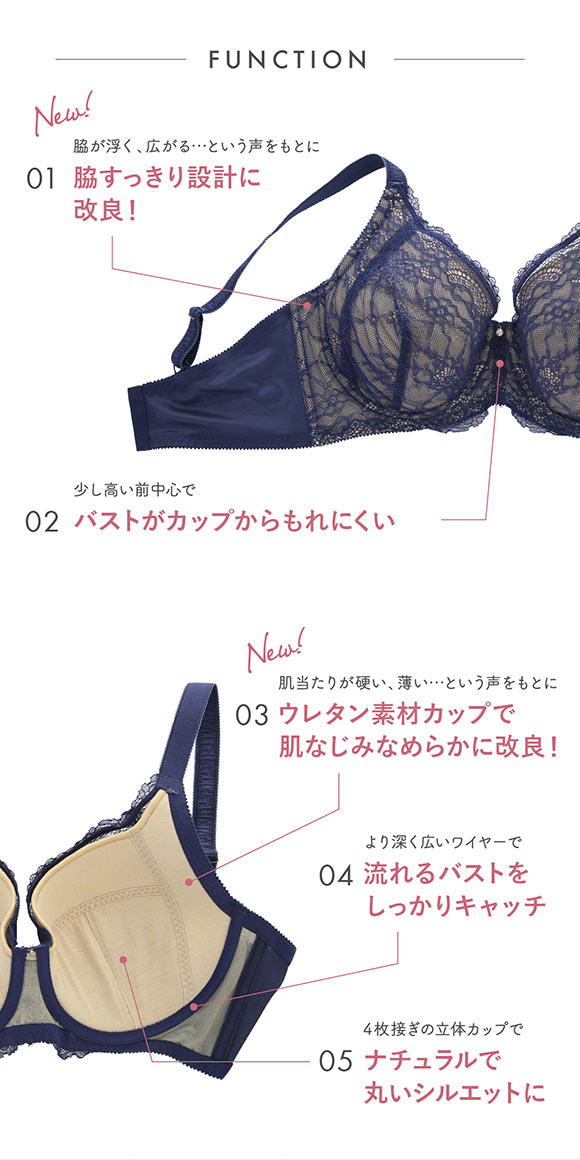 (コントランテ)ContRante グラマーをハッピーに Glahapiブラ まるっとすっぽりタイプ ブラジャー EFG 65-90 大きいサイズ 単品