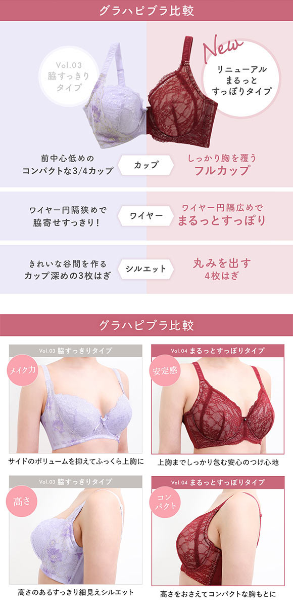 (コントランテ)ContRante グラマーをハッピーに Glahapiブラ まるっとすっぽりタイプ ブラジャー EFG 65-90 大きいサイズ 単品