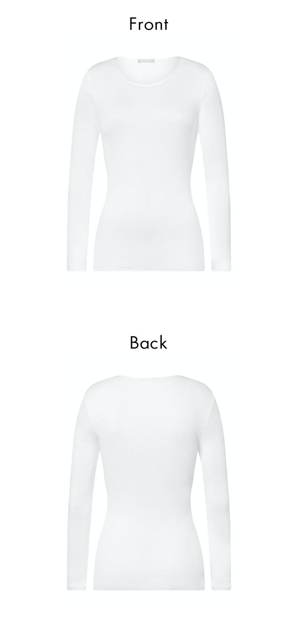 ハンロ コットン シームレス 長袖 トップス HANRO COTTON SEAMLESS Uネック インナー