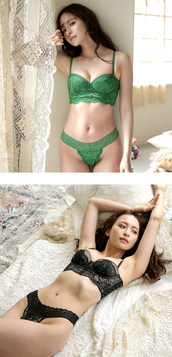 アブソール Absorle×中北成美 コラボ ナチュふわサイドフィット ペア ショーツ Tバック 総レース 単品