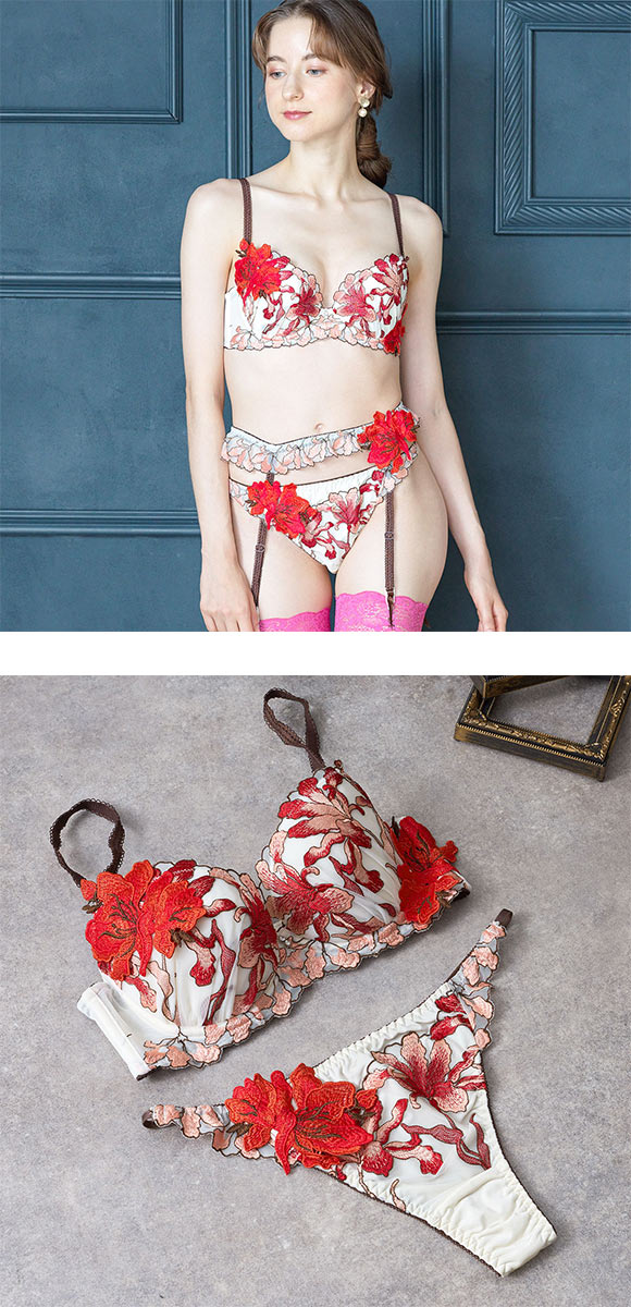 ドゥペルル ヴィクトリアシクラメン Tバックショーツ タンガ ソング ML DuePerle