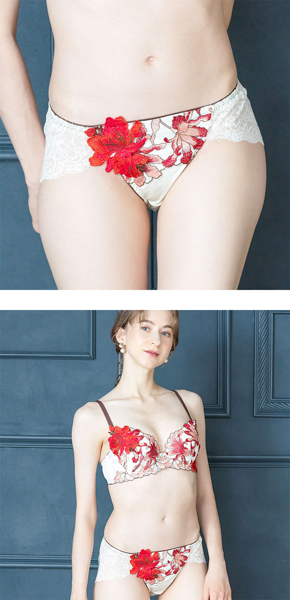 ドゥペルル ヴィクトリアシクラメン 総レースショーツ スタンダード バックレース ML ひびきにくい やわらか DuePerle