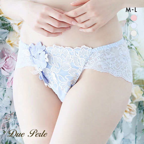ドゥペルル DuePerle アイネ 総レースショーツ ML バックレースショーツ ノーマル ストレッチ フィット ひびきにくい 単品