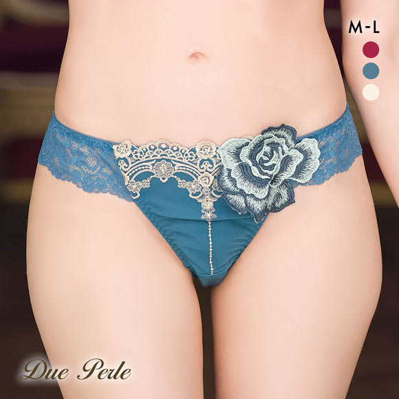 ドゥペルル ルージュ Tバックショーツ ML タンガ ソング バックレース  DuePerle