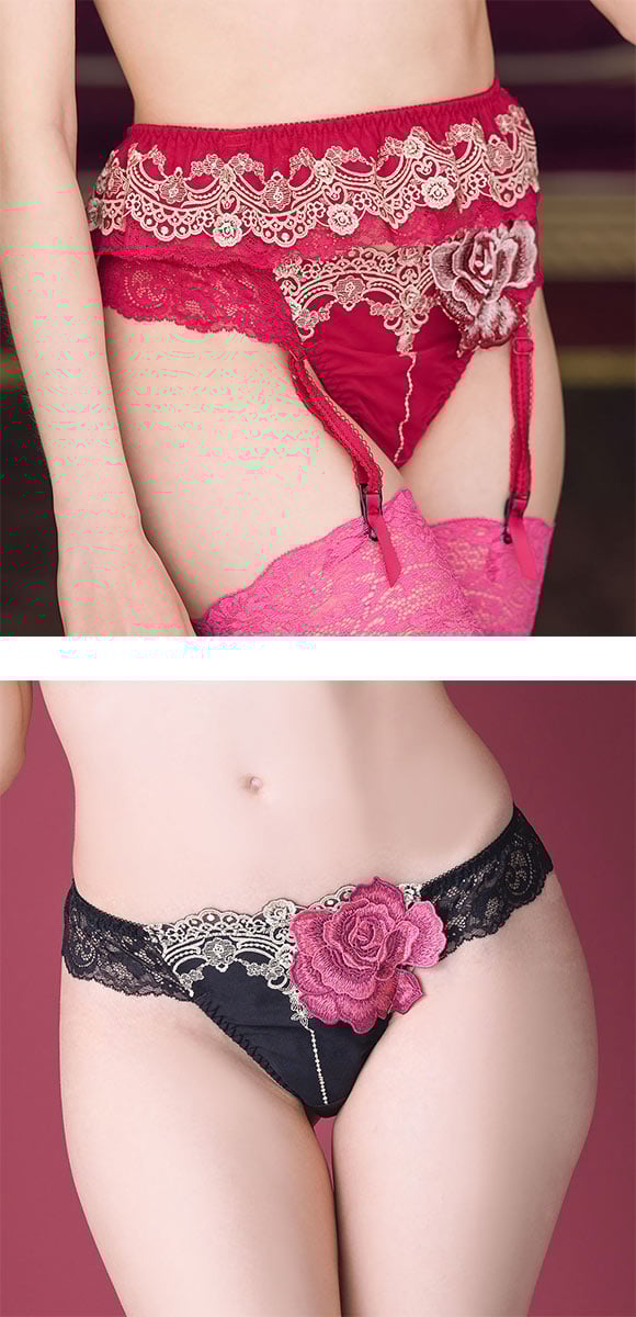 ドゥペルル ルージュ Tバックショーツ ML タンガ ソング バックレース DuePerle