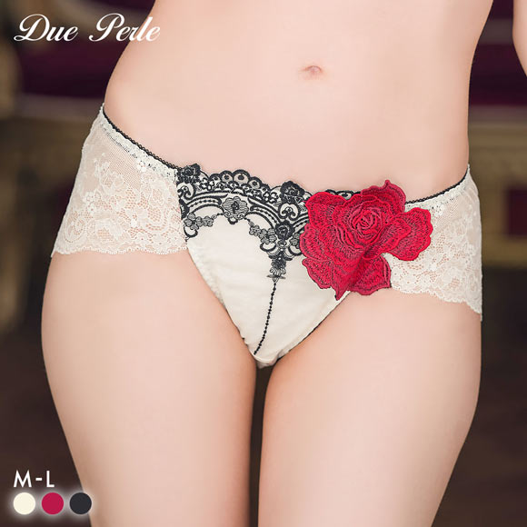 ドゥペルル ルージュ バックレースショーツ ML ひびきにくい やわらか DuePerle