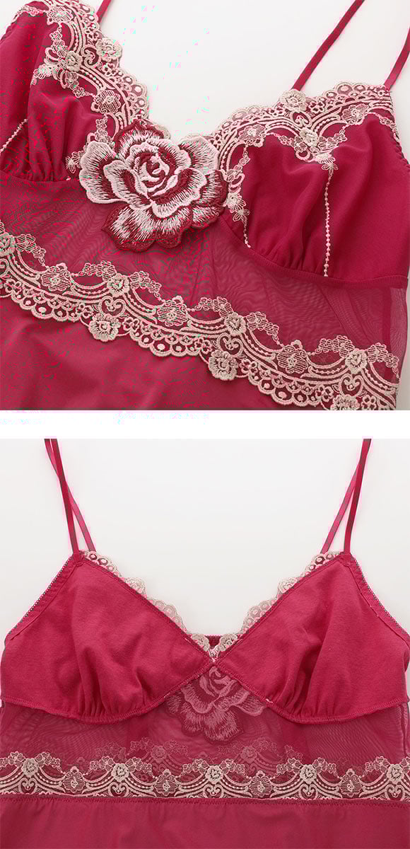 ドゥペルル ルージュ スリップ M-75 L-80 ランジェリー ロングキャミソール DuePerle