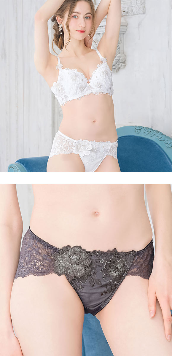 ドゥペルル クリスタル 総レースショーツ ML フィット ひびきにくい バックレースショーツ DuePerle