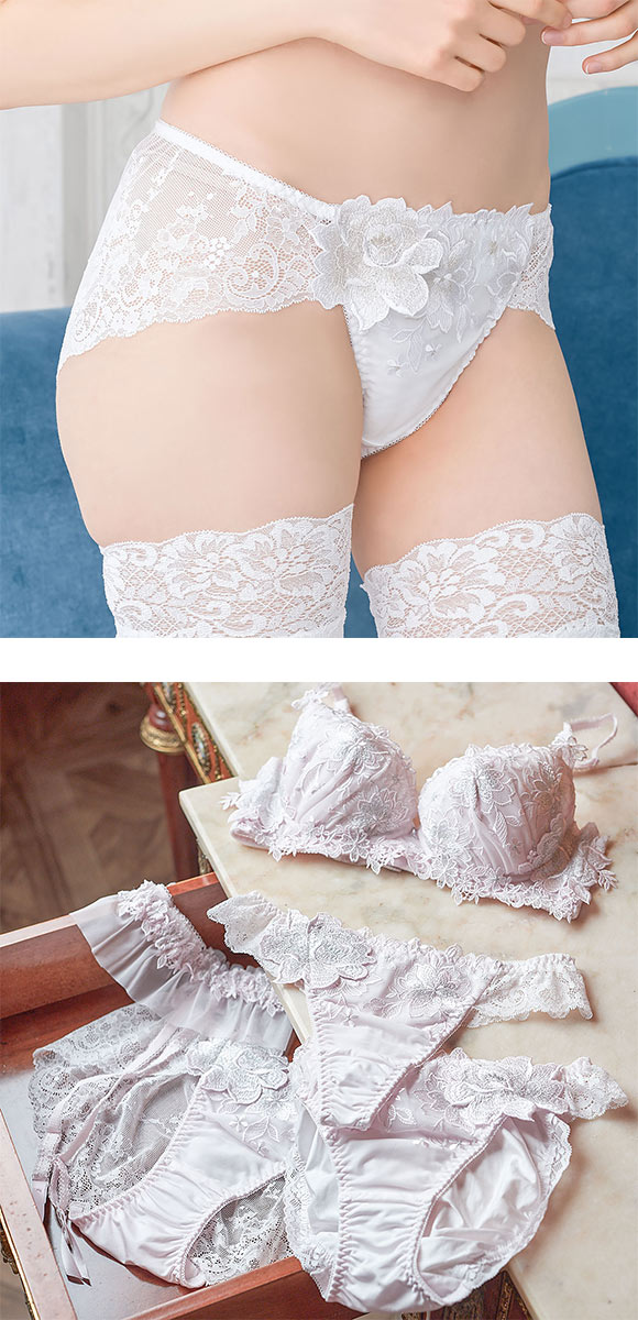 ドゥペルル クリスタル 総レースショーツ ML フィット ひびきにくい バックレースショーツ DuePerle