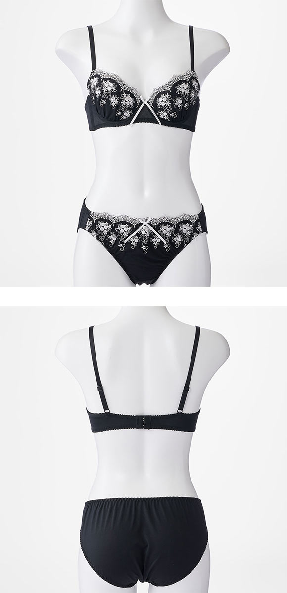 グラナティス クラシカルフラワー ブラセット BCDEF グラマー ブラジャー ショーツ セット 大きいサイズ パッド 盛り プチプラ