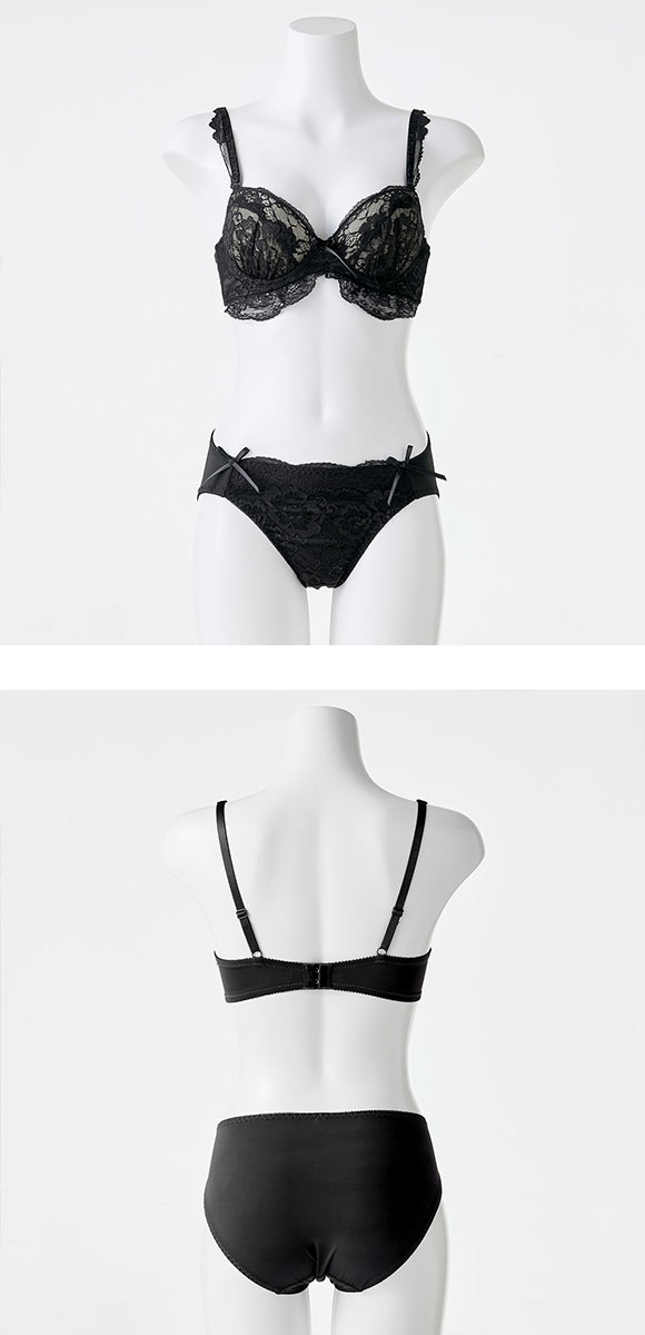 イーエスフェアリー ヌーディーレース ブラセット BCDEF ブラジャー ショーツ セット 大きいサイズ パッド 盛り プチプラ ES Fairy