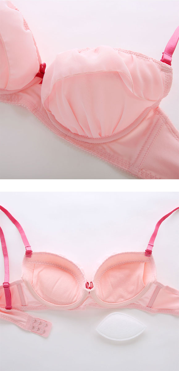 イーエスフェアリー ジョーゼットフリルブラセット BCDEF グラマー 大きいサイズ ブラジャー ショーツ セット パッド付