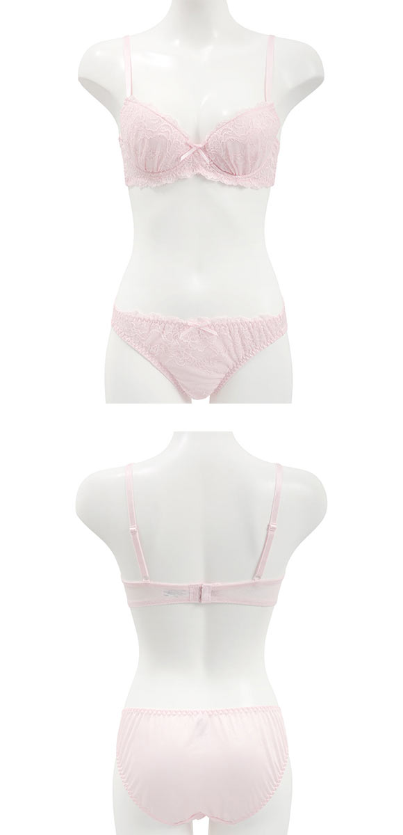 イーエスフェアリー ガーリーレース ブラセット BCDEF 盛り胸 谷間 ブラジャー ショーツ セット 大きいサイズ プチプラ ES Fairy