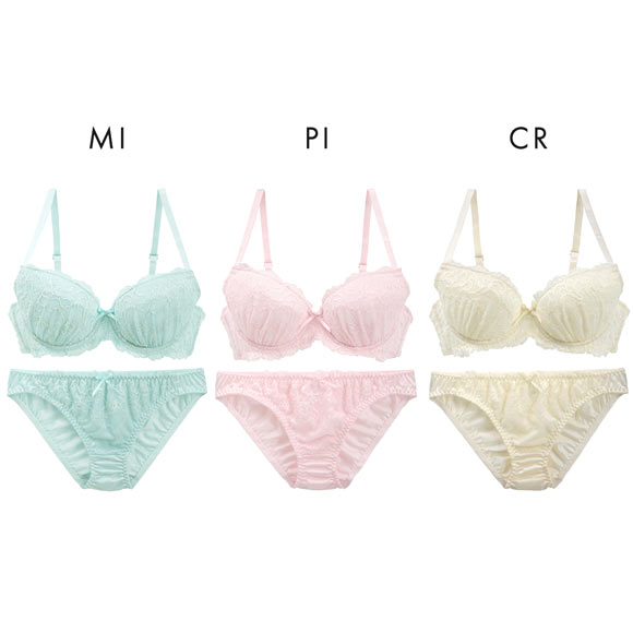 イーエスフェアリー ガーリーレース ブラセット BCDEF 盛り胸 谷間