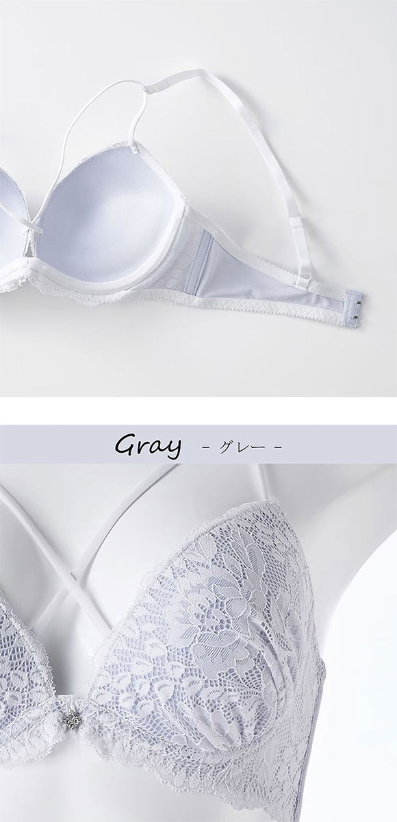 イーエスフェアリー コードレース ブラセット BCDEF65-80 パッド 盛り胸 谷間 大きいサイズ レース ブラジャー ショーツ セット ES Fairy