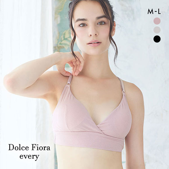ドルチェフィオラエブリー Dolce Fiora every モダンプリンセス ハーフトップブラ M L ノンワイヤー ブラレット ブラジャー リラックス 敏感肌 単品