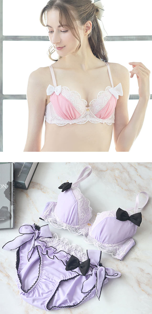 ドルチェフィオラ ラブリーリボン ふわメロブラセット BCDEF ソフトワイヤー やさしい ブラジャー ショーツ セット コスプレ Dolce Fiora