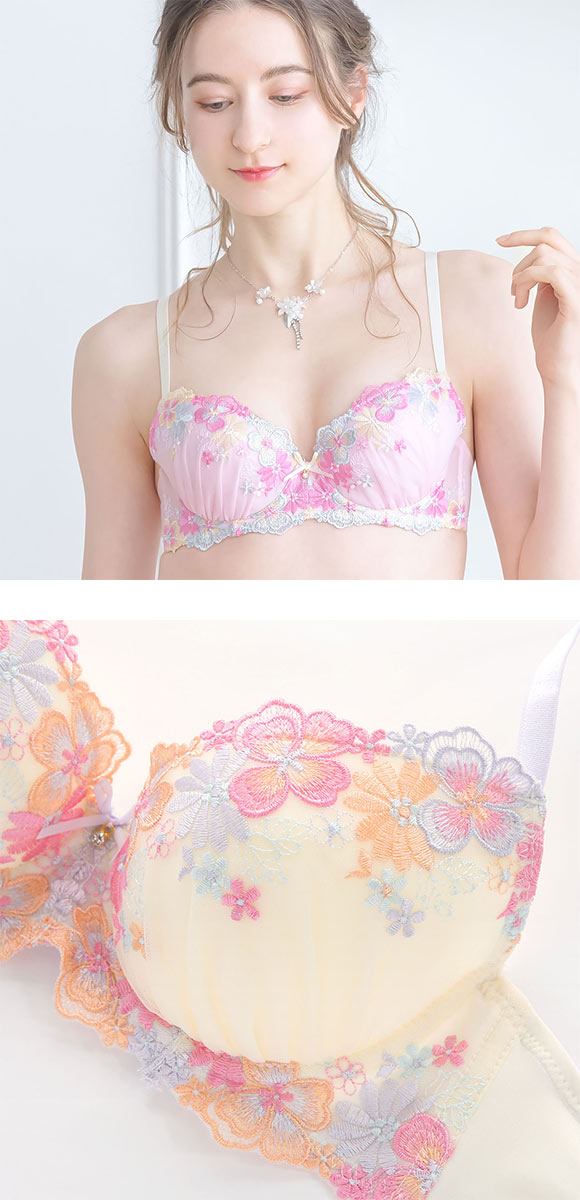 ドルチェフィオラ フルーティフラワー ブラセット BCDEF ソフトワイヤー やさしい ブラジャー ショーツ セット Dolce Fiora