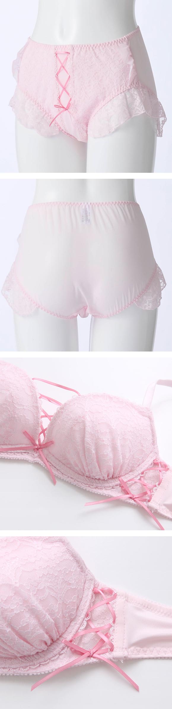 ドルチェフィオラ レースアップファンシー ブラセット BCDEF ソフトワイヤー 編み上げリボン ブラジャー ショーツ セット Dolce Fiora