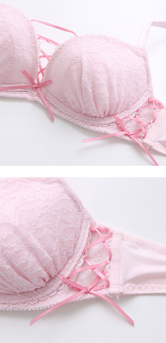 ドルチェフィオラ レースアップファンシー ブラセット BCDEF ソフトワイヤー 編み上げリボン ブラジャー ショーツ セット Dolce Fiora