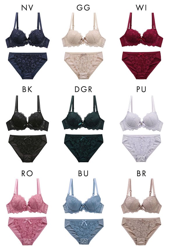フェミニンレース ブラジャー ショーツ セット AAA･AA･A 小さいサイズ プチ胸サイズ 総レース