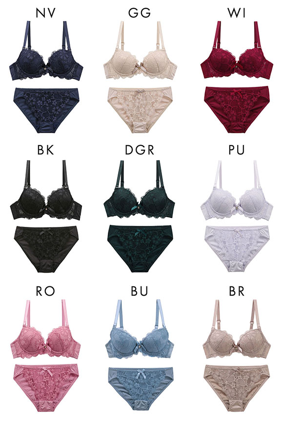 フェミニンレース ブラジャー ショーツ セット AAA･AA･A 小さいサイズ プチ胸サイズ 総レース