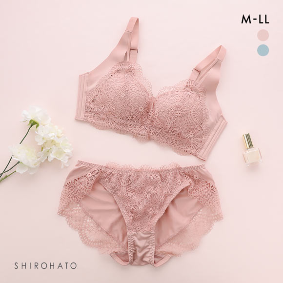 メルトココ 谷間キープ ふわとろカップ プランジノンワイヤーブラ ブラセット 脇スッキリ ブラジャー ショーツ セット