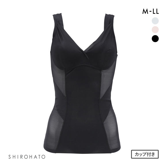 ブライトマッチ 巻き肩サポート 美姿勢ボディシェイパー M L LL ムレナイ メッシュ 着やせ 背中クロス スタイルアップ 補整 カップ付き ラン型 ブラトップ