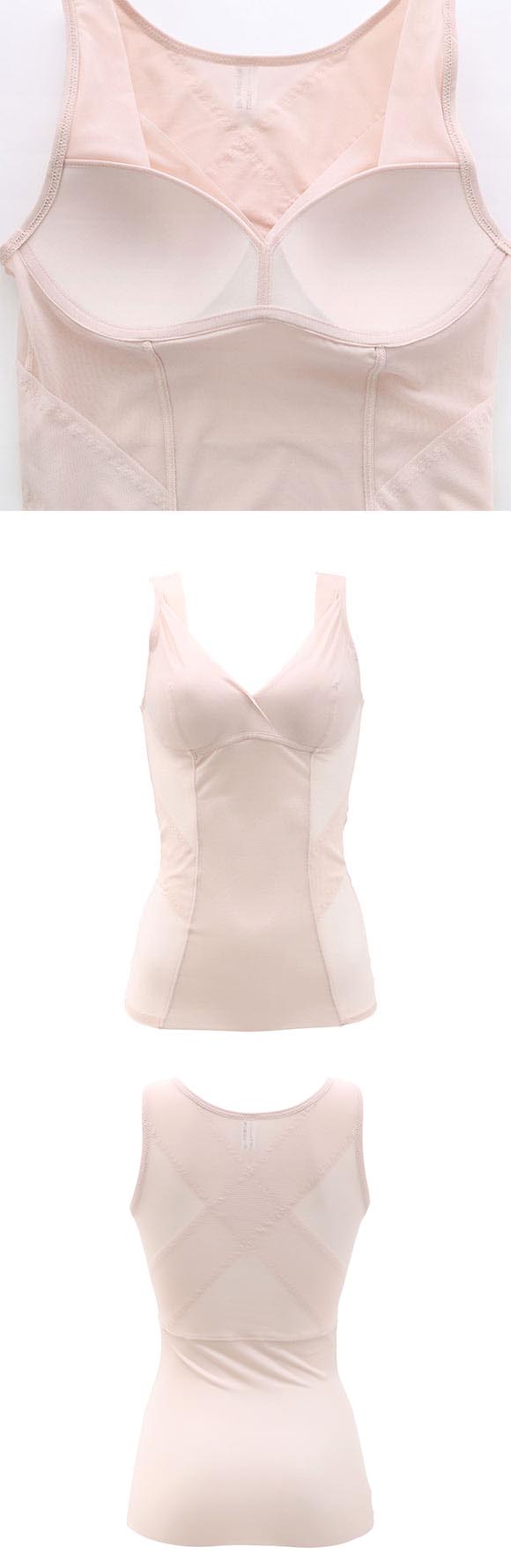 ブライトマッチ 巻き肩サポート 美姿勢ボディシェイパー M L LL ムレナイ メッシュ 着やせ 背中クロス スタイルアップ 補整 カップ付き ラン型 ブラトップ