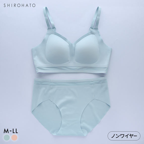 ポフ シアーチュール シームレス ノンワイヤーブラセット M L LL ふわ