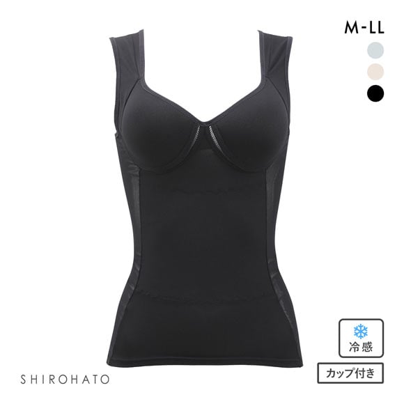 ブライトマッチ 背中クロス 接触冷感 美姿勢ボディシェイパー M L LL ムレない カップ付き 着やせ 背中 補正下着 インナー 涼しい レディース お腹押さえ
