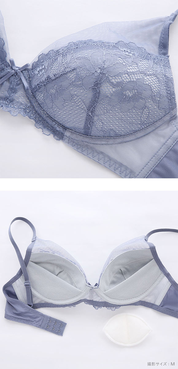 ソニアブラック シアーレイヤード ノンワイヤーブラセット M L LL 3L