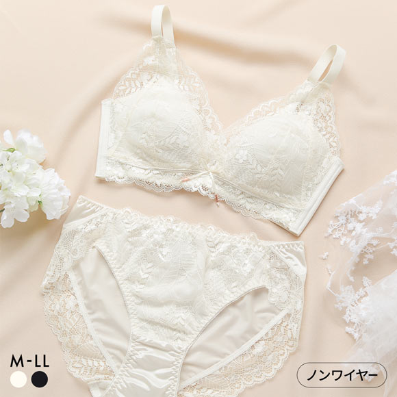 メルトココ 谷間キープ ふわとろカップ プランジノンワイヤーブラ ブラセット 脇スッキリ ブラジャー ショーツ セット 脇高