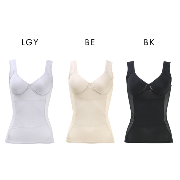 ブライトマッチ 背中クロス 接触冷感 美姿勢ボディシェイパー M L LL ムレない カップ付き 着やせ 背中 補正下着 インナー 涼しい