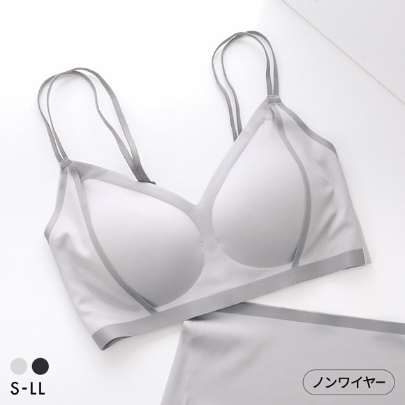 ポフ スポーティー ブラ M L LL ふわもち ノンワイヤーブラ バイカラー ブラジャー 大きいサイズ シームレス POFU