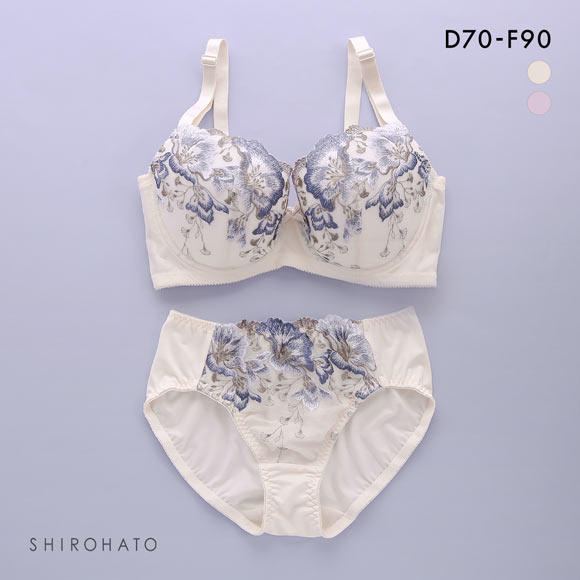 段差すっきり体験 ロイヤルピオニー グラマーブラセット DEF70-90 アンダー大きいサイズ ブラジャー ショーツ セット 脇肉 脇高 お得