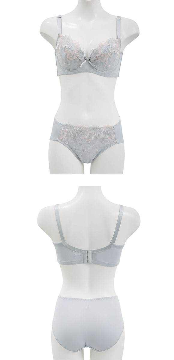 段差すっきり体験 エレガンスピオニー グラマーブラセット DEF70-90 アンダー大きいサイズ ブラジャー ショーツ セット