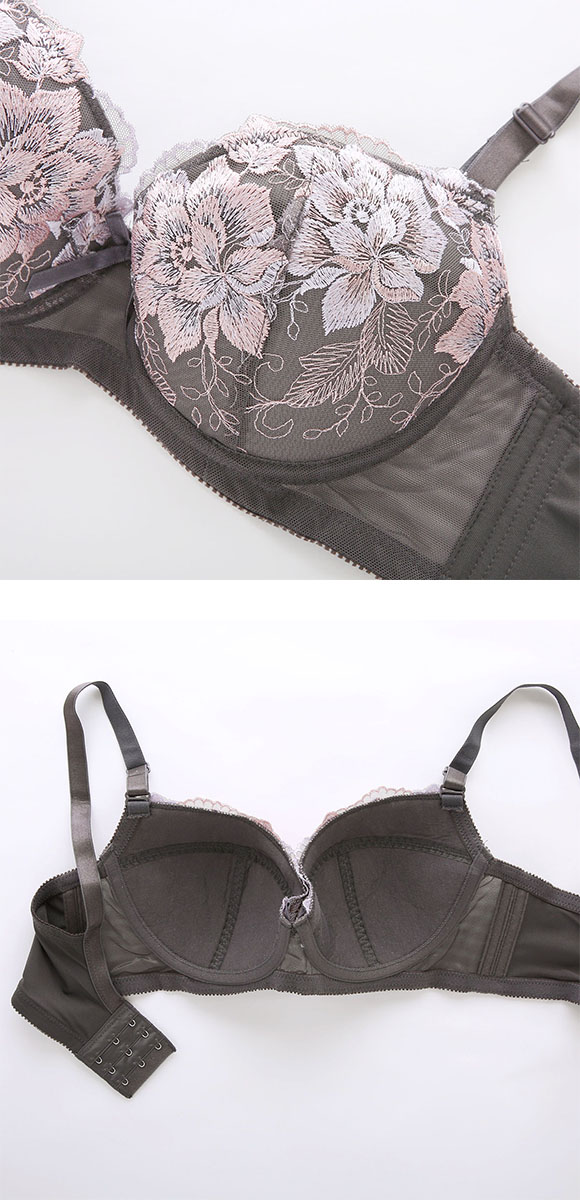 段差すっきり体験 ブリリアントローズ グラマーブラセット DEF70-90 アンダー大きいサイズ ブラジャー ショーツ セット