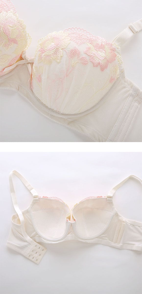 段差すっきり体験 クラシカルローズ グラマーブラセット DEF70-90 アンダアンダー大きいサイズ ブラジャー ショーツ セット