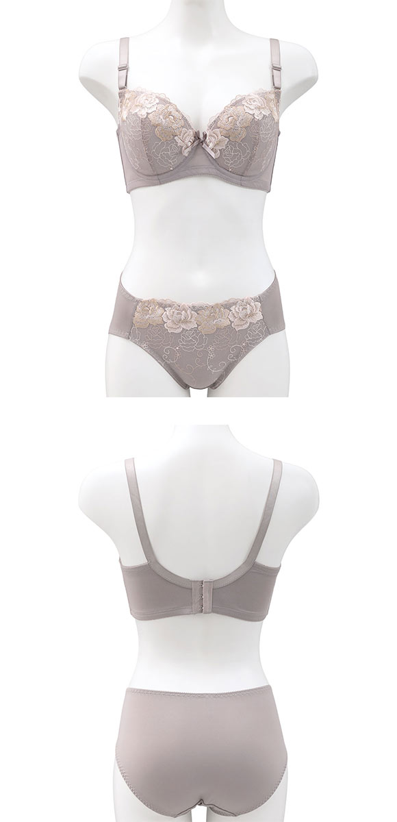 段差すっきり体験 エレガンスローズ グラマーブラセット DEF75-90 アンダー大きいサイズ ブラジャー ショーツ セット