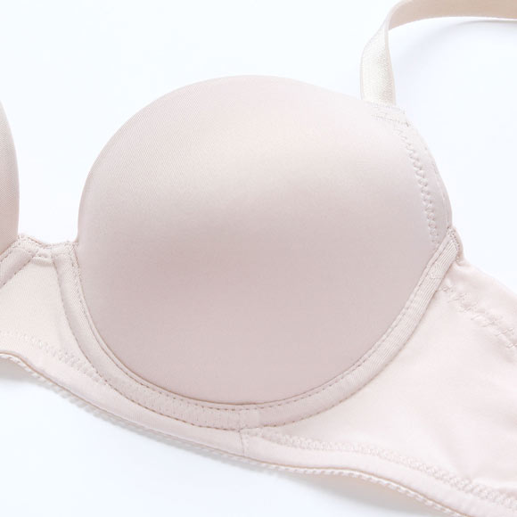 PT-bra ブラジャー ABCD 3/4カップ シンプル ひびきにくい Tシャツブラ 盛りブラ 脇高 谷間