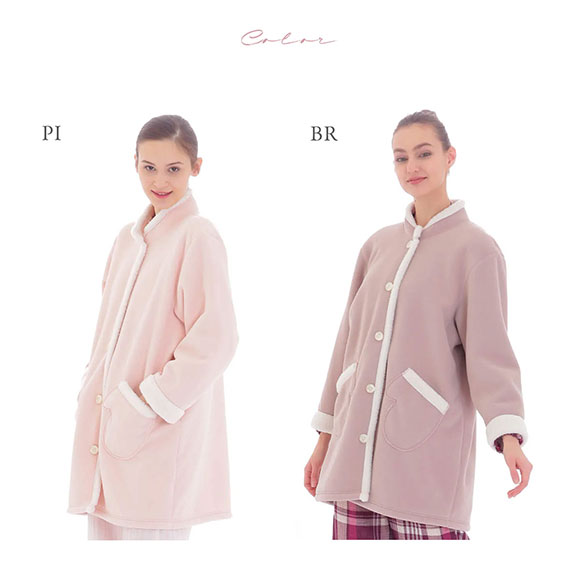 ナルエー NARUE パジャマ フリースボアガウン ルームウェア 裏起毛